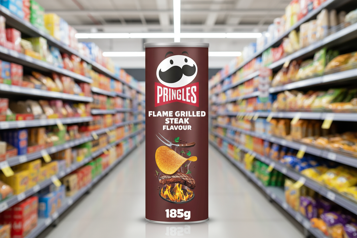 19 x Pringles Flame Grilled Steak - 185GM