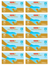 10 x Chefs Kitchen Gloves Powder Free Large Blue