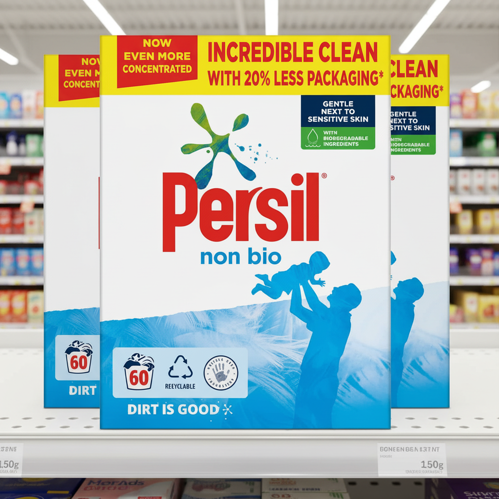 4 x Persil Washing Powder Xl Family Pack Non Bio 3 Kg (60 Washes)