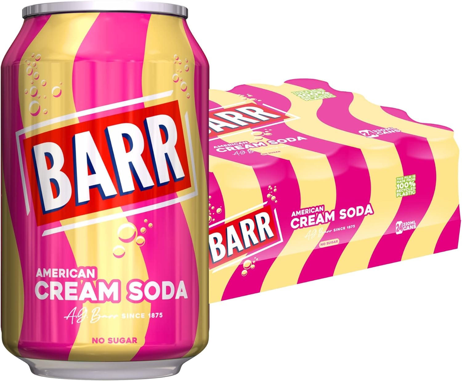 24 x Barr Cream Soda Can - 330ML