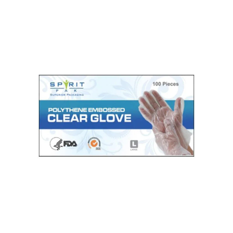 100 x Gloves Poly Clear Large 100Pk X100
