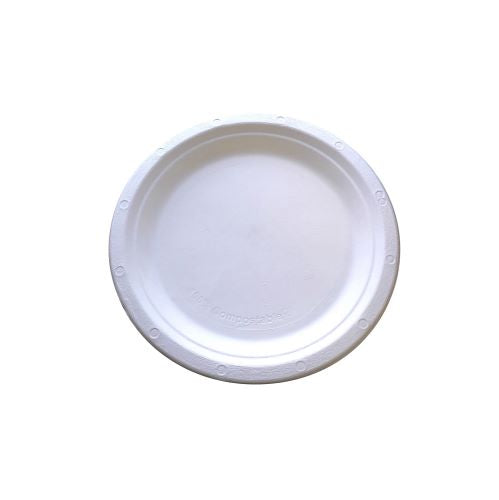 10 x Bagasse Plate Round 8.75Inch