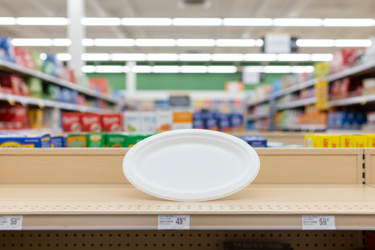 10 x Bagasse Plate Oval Rigid 10.5 X 8