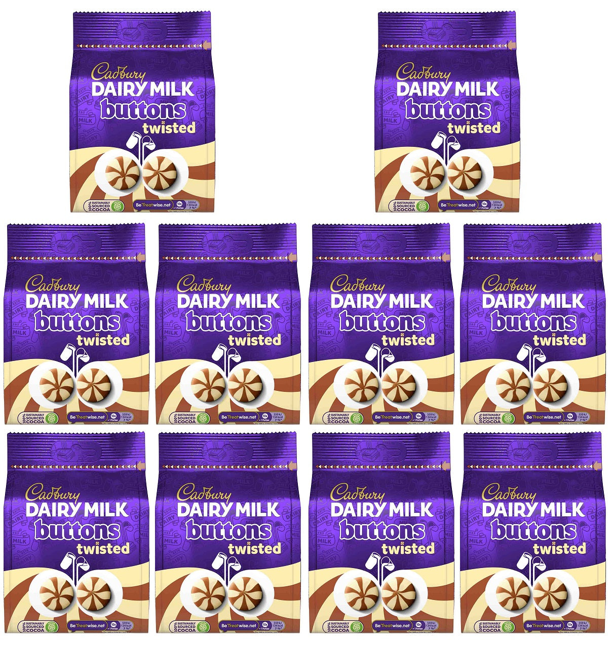 10 x Cadbury Dairy Milk Buttons Twisted 105G