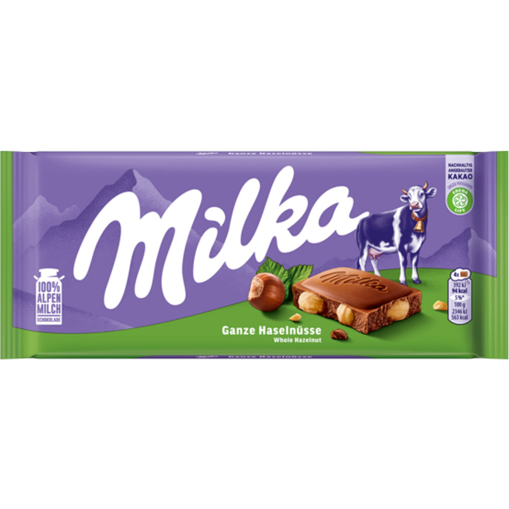 17 x Milka Whole Hazelnut - 95GM