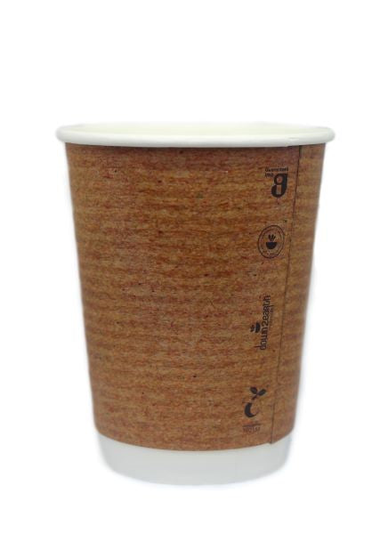 D2E Cup Compostable Double Wall 12Oz Brown