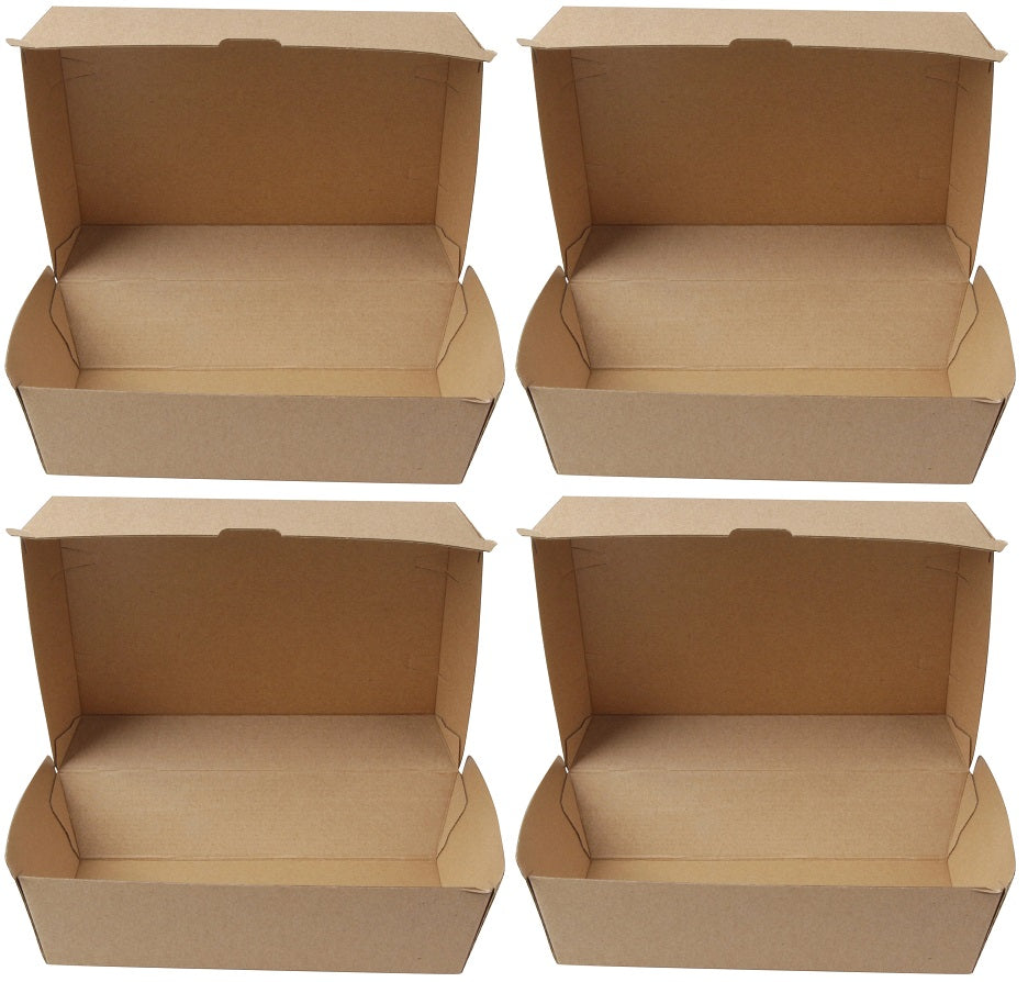 4 x No.10 Corrugated Clamshell Large Lunchbox (Hp3) (4 X 50 S)