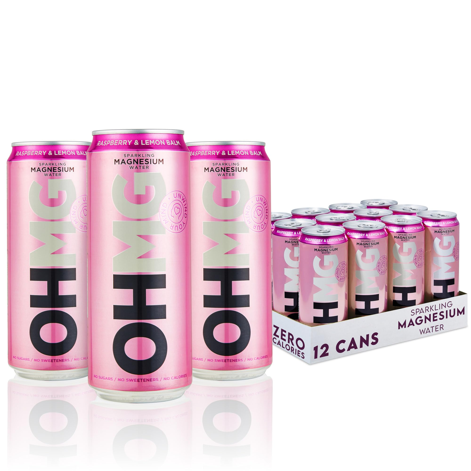 12 x OHMG Raspberry & Lemon Balm Sparkling Water - 330ml