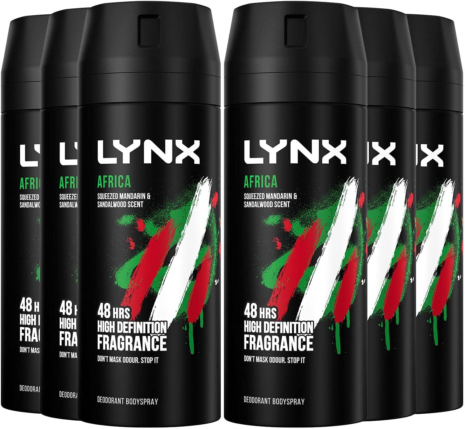 6 x Lynx Aerosol Bodyspray Africa 150 Ml