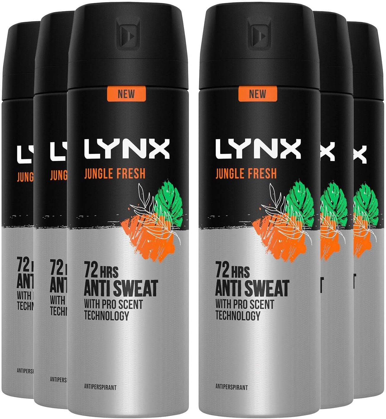 6 x Lynx Antiperspirant Deodorant Jungle Fresh 150 Ml