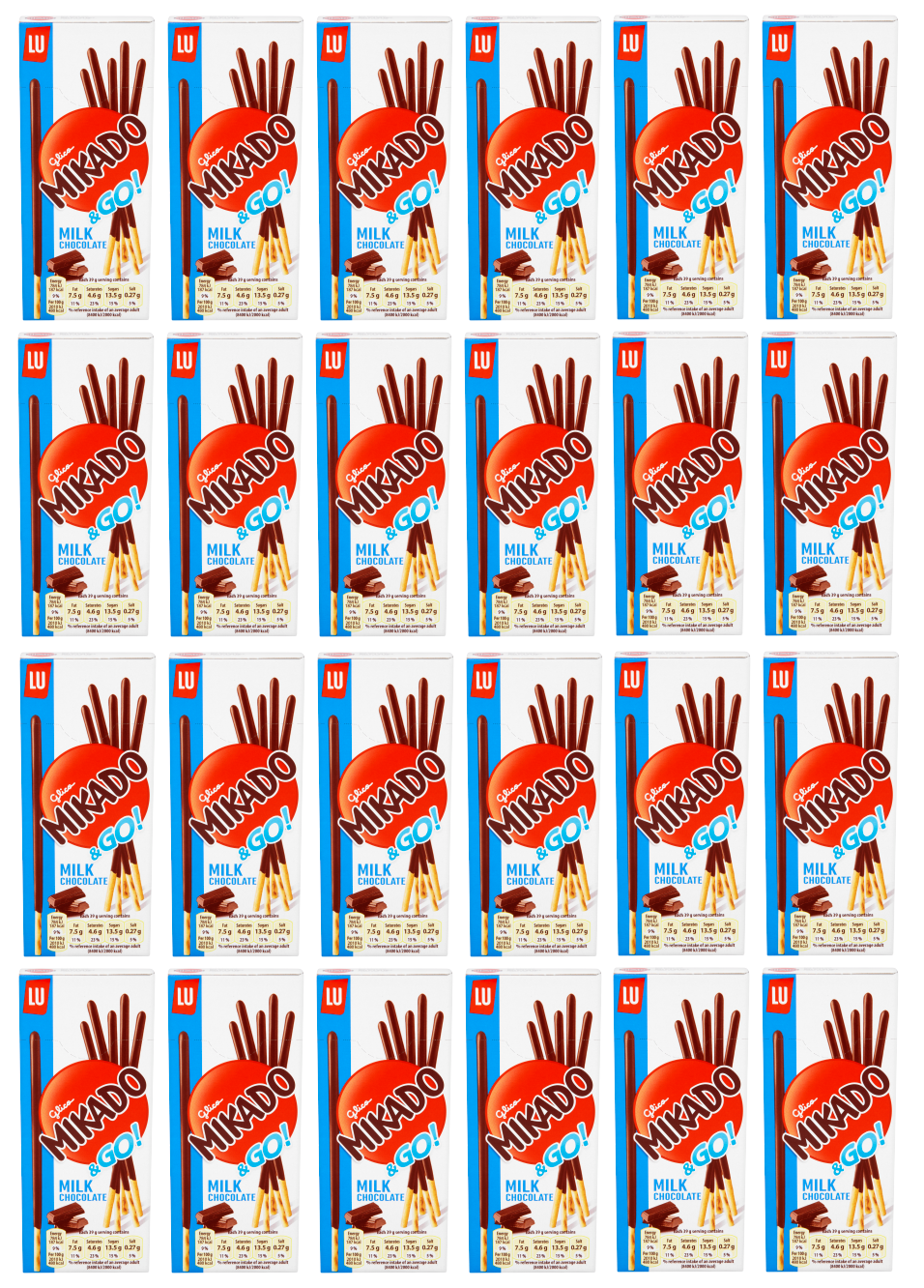 24 x Lu Mikado Milk Chocolate Sticks - 39Gm