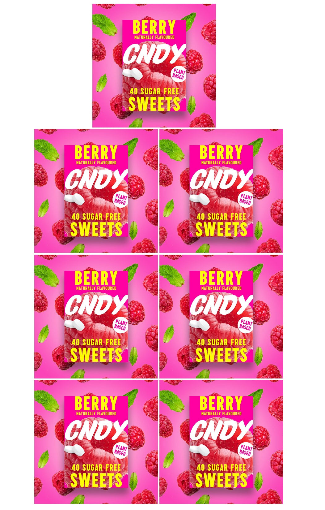 7 x CNDY Berry Sugar Free Sweets - 40g