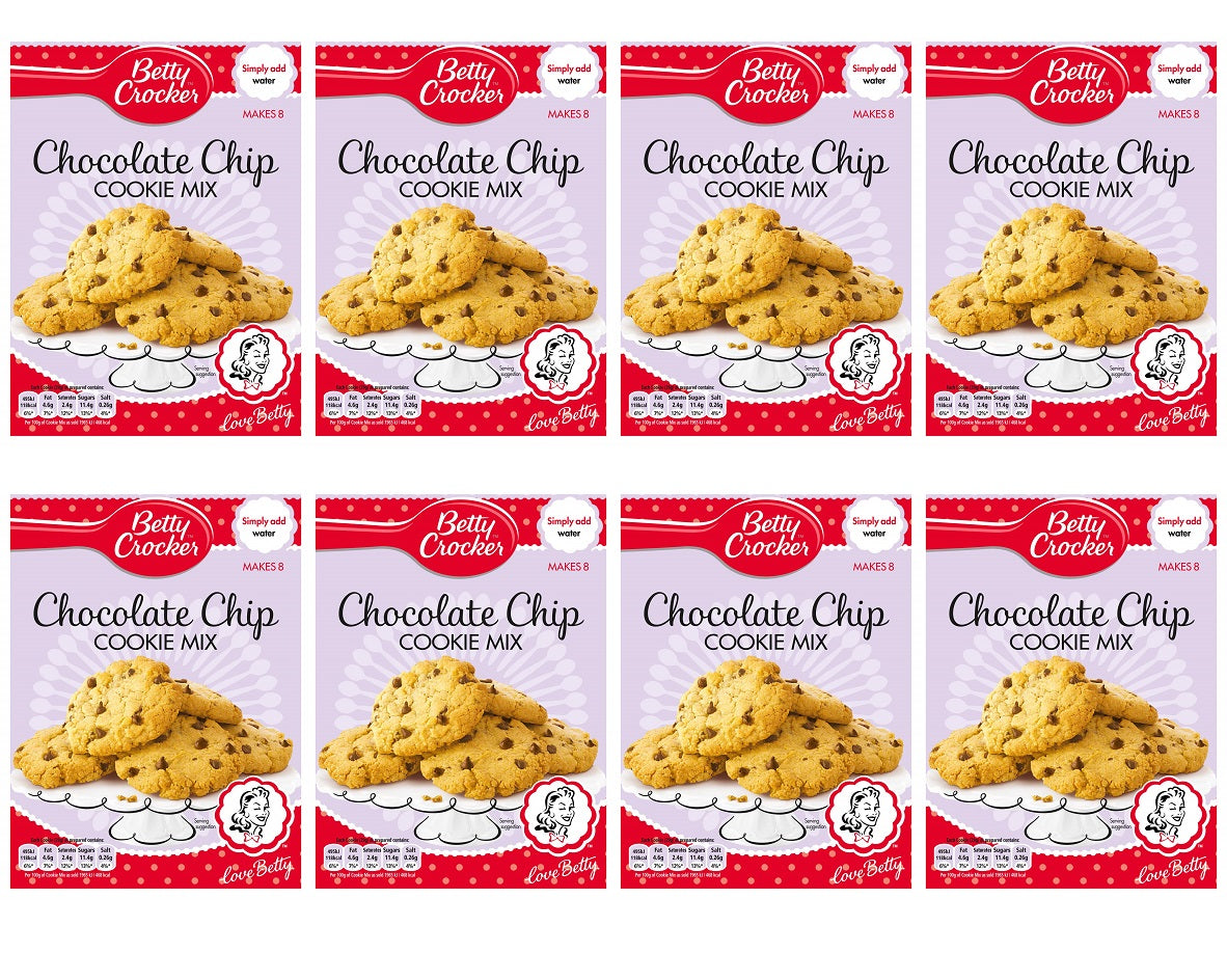 8 X Betty Crocker Choc Chip Cookie Pouch - 200Gr
