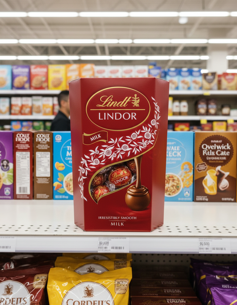 8 x Lindt Lindor Milk Chocolate Truffles Box Cornet - 137GM