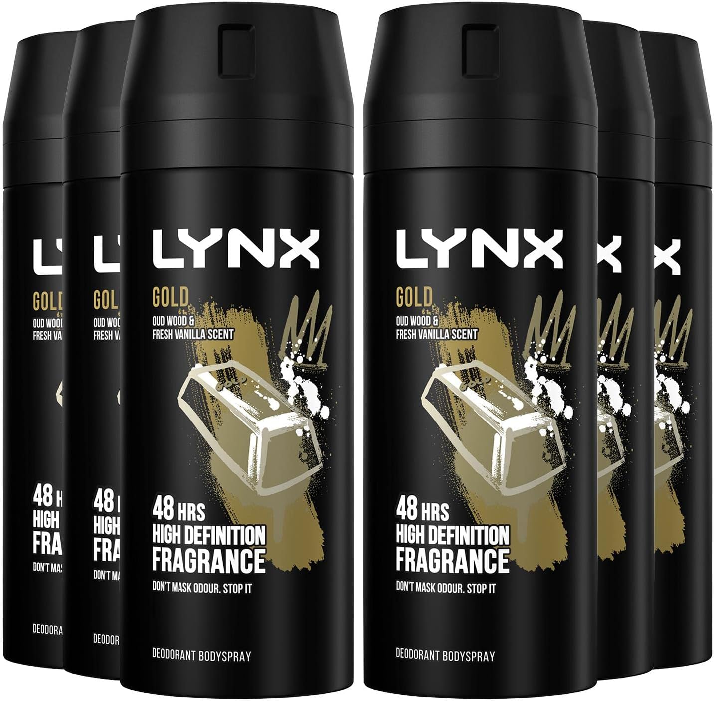 6 x Lynx Bodyspray Gold 150 Ml