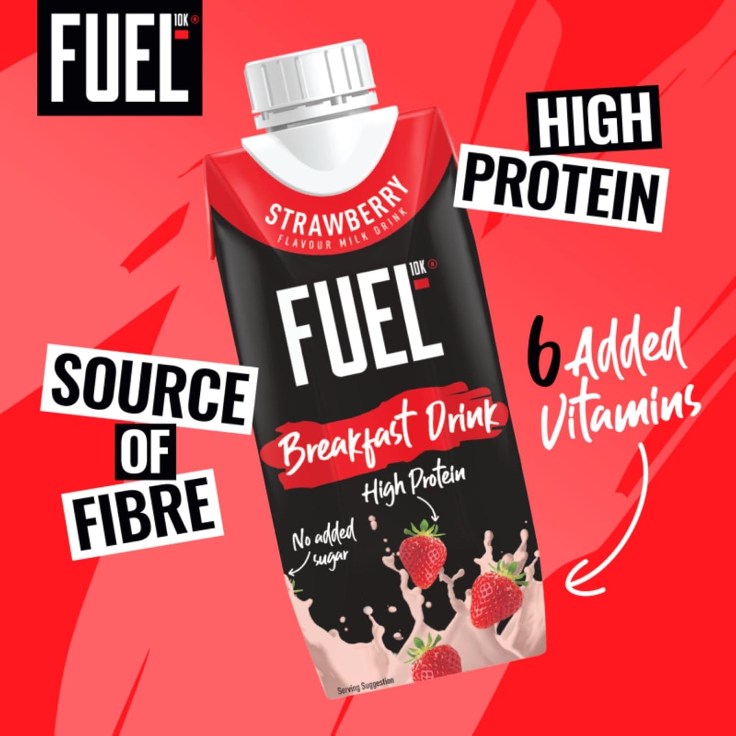 8 x Fuel10k Breakfast Drink Strawberry - 330ML