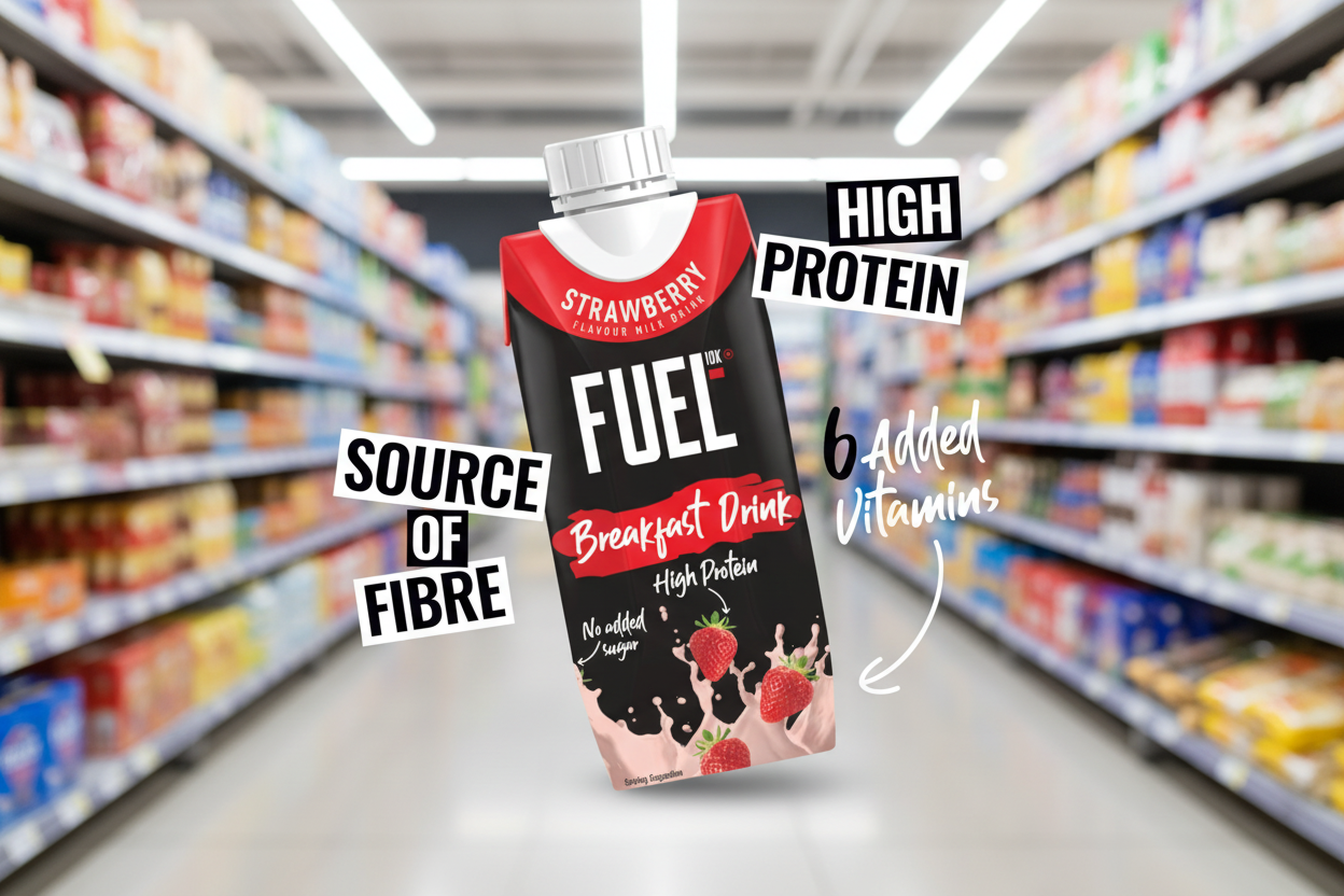 8 x Fuel10k Breakfast Drink Strawberry - 330ML