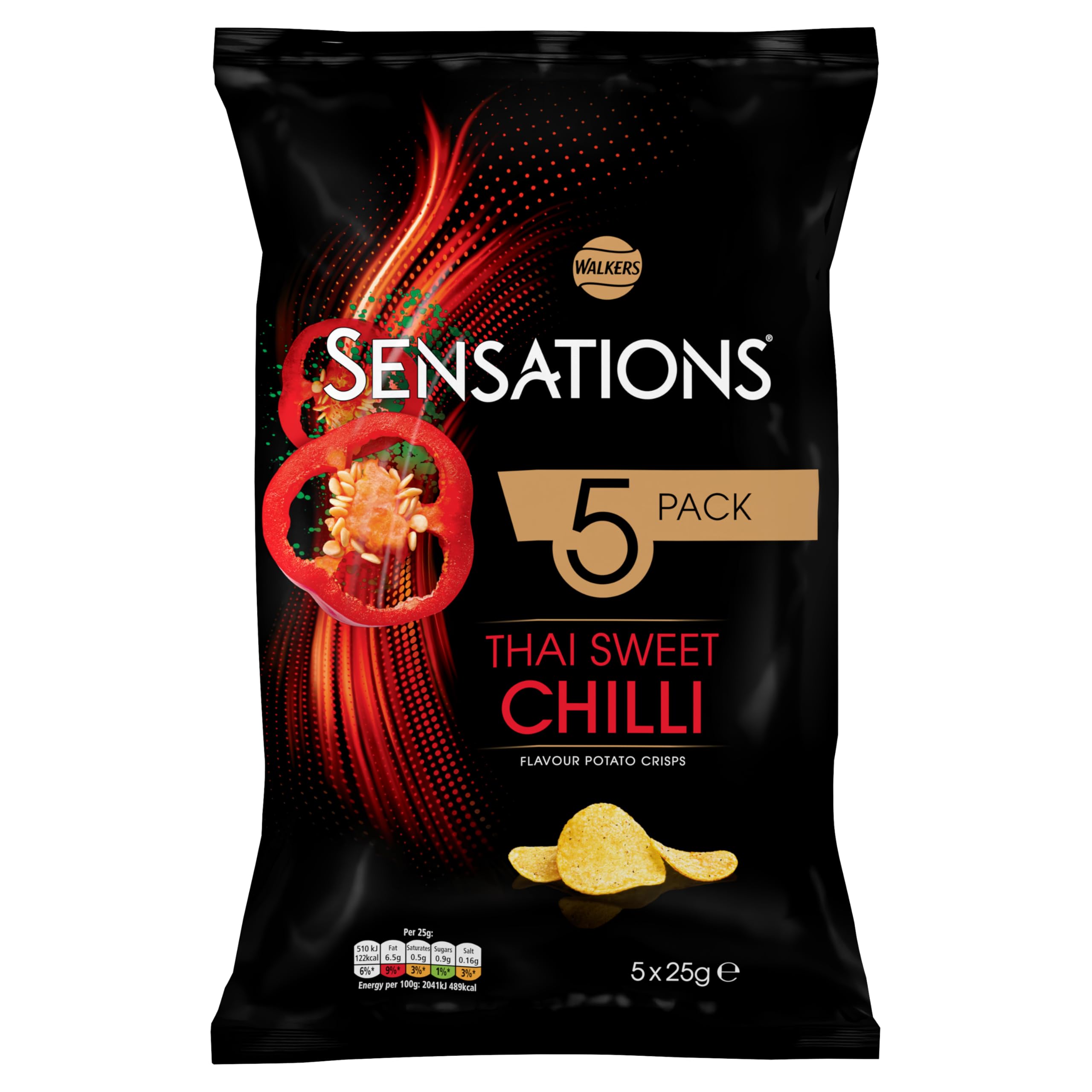18 X Sensations Thai Sweet Chilli 5 Pack - 5X25Gm