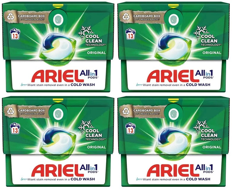 4 x Ariel All-In-1 Pods® Washing Liquid Capsules 13 Washes