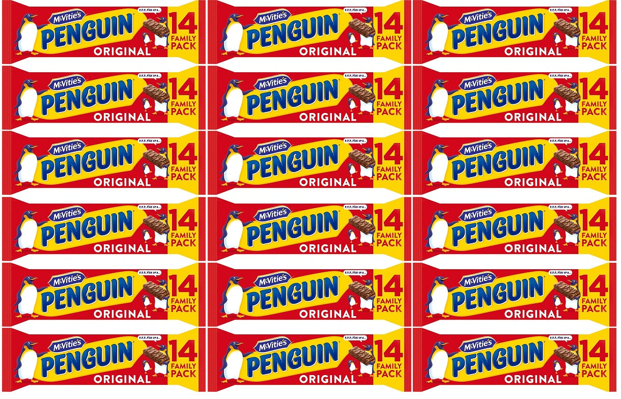 18 x Mcvitie's Penguin Milk Twin 14pk - 344GM