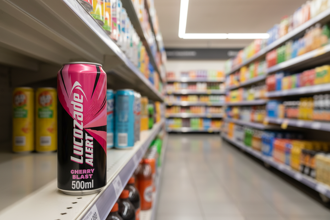 12 x Lucozade Alert Cherry Blast Energy Drink 500Ml