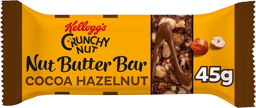12 x Kellogg's Crunchy Nut Nut Butter Bar Cocoa Hazelnut 45G