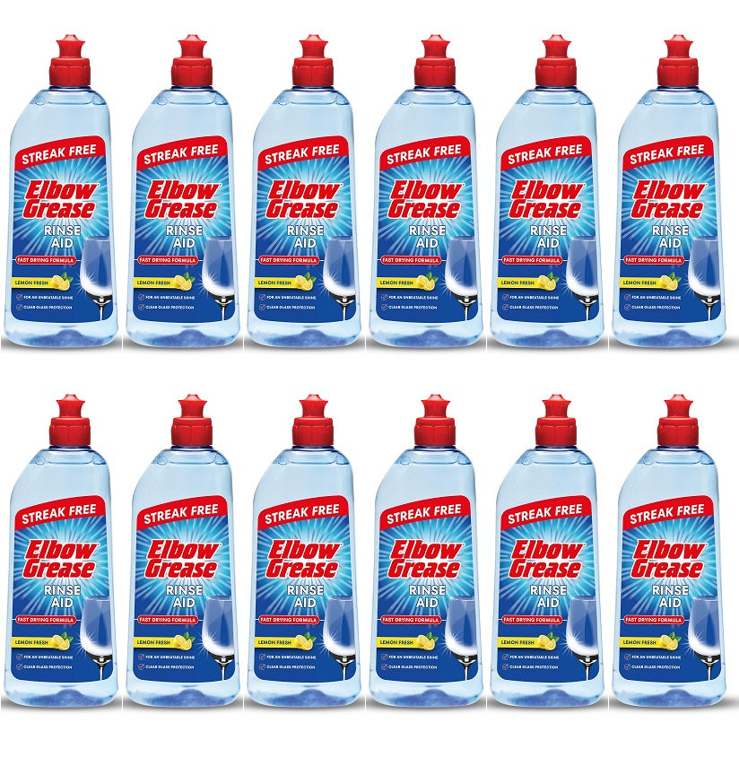 12 X Elbow Grease Rinse Aid Lemon - 500Ml