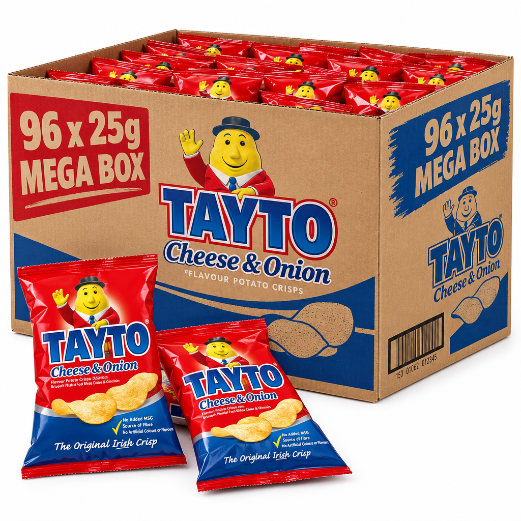 96 x Tayto Cheese and Onion 25g Mega Box