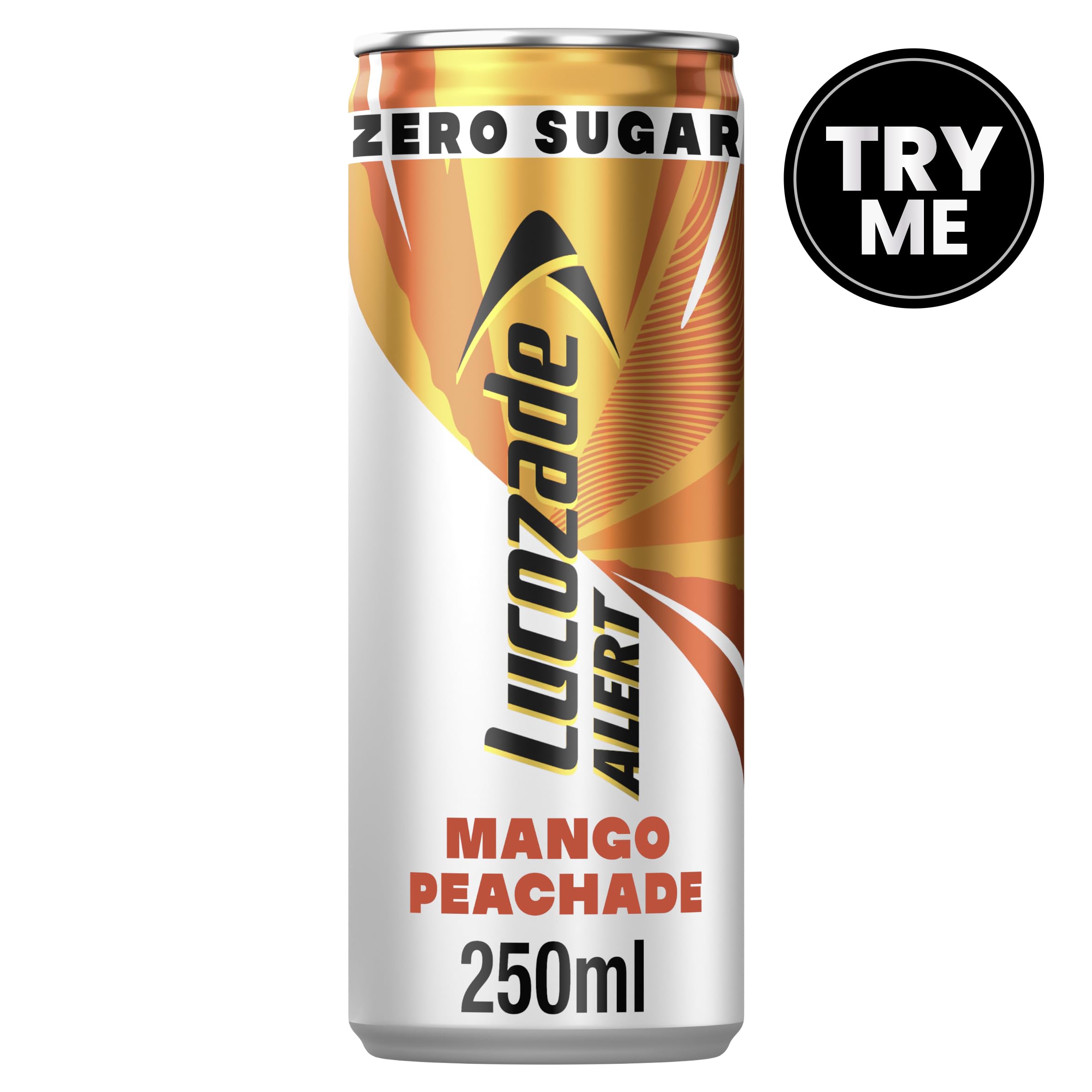 24 x Lucozade Alert Zero Mango & Peach Caffeine Energy Drink 250Ml
