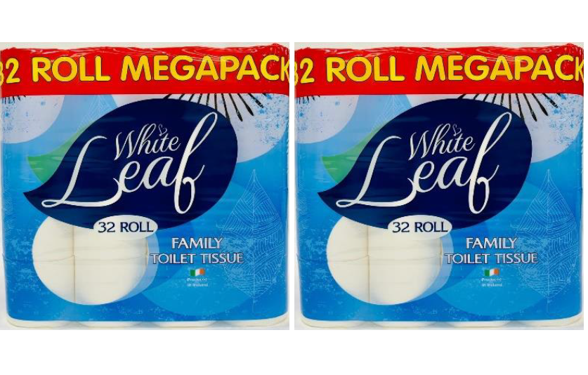 2 x White Leaf Family 32 Roll Pack