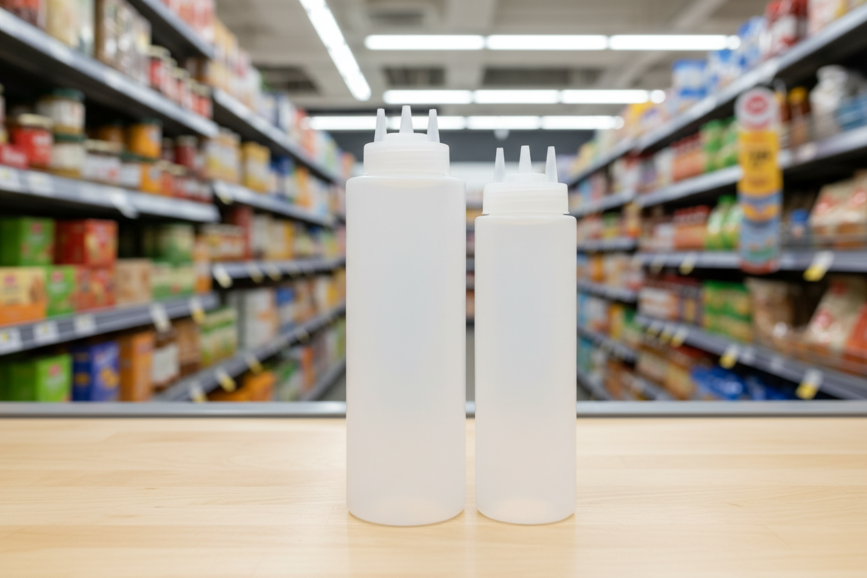 Vogue Clear 3 Nozzle Squeeze Bottle 24Oz