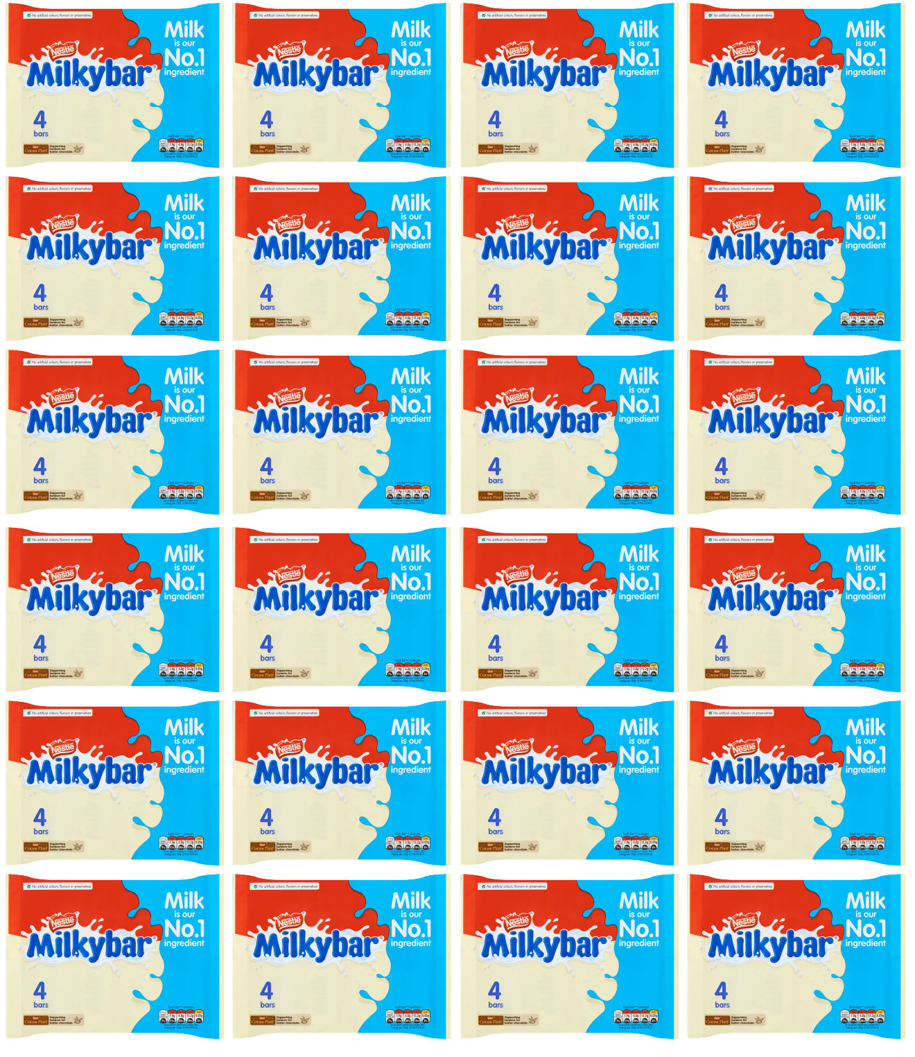 24 x Nestle Milkybar Medium 4 Pack 4X25Gm