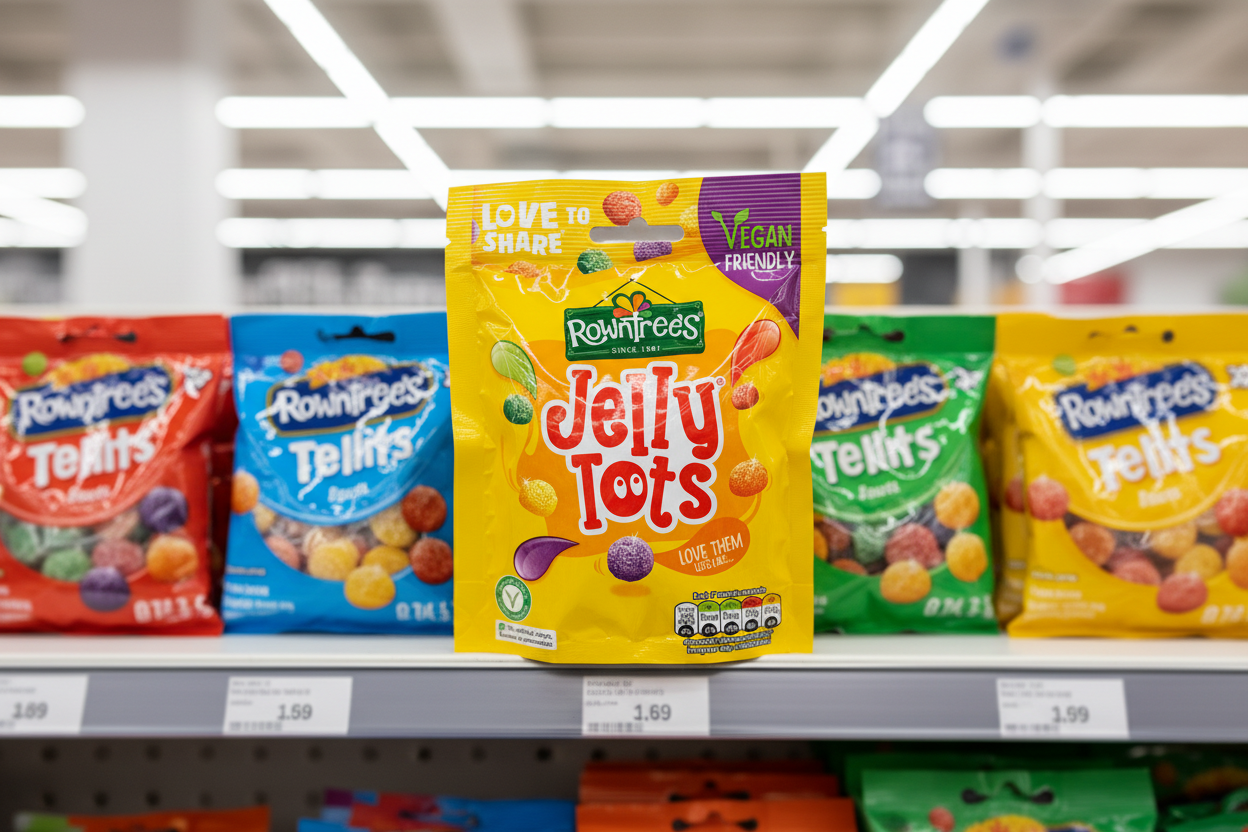 10 x Rowntrees Jelly Tots Pouch (Vegan) 150Gm