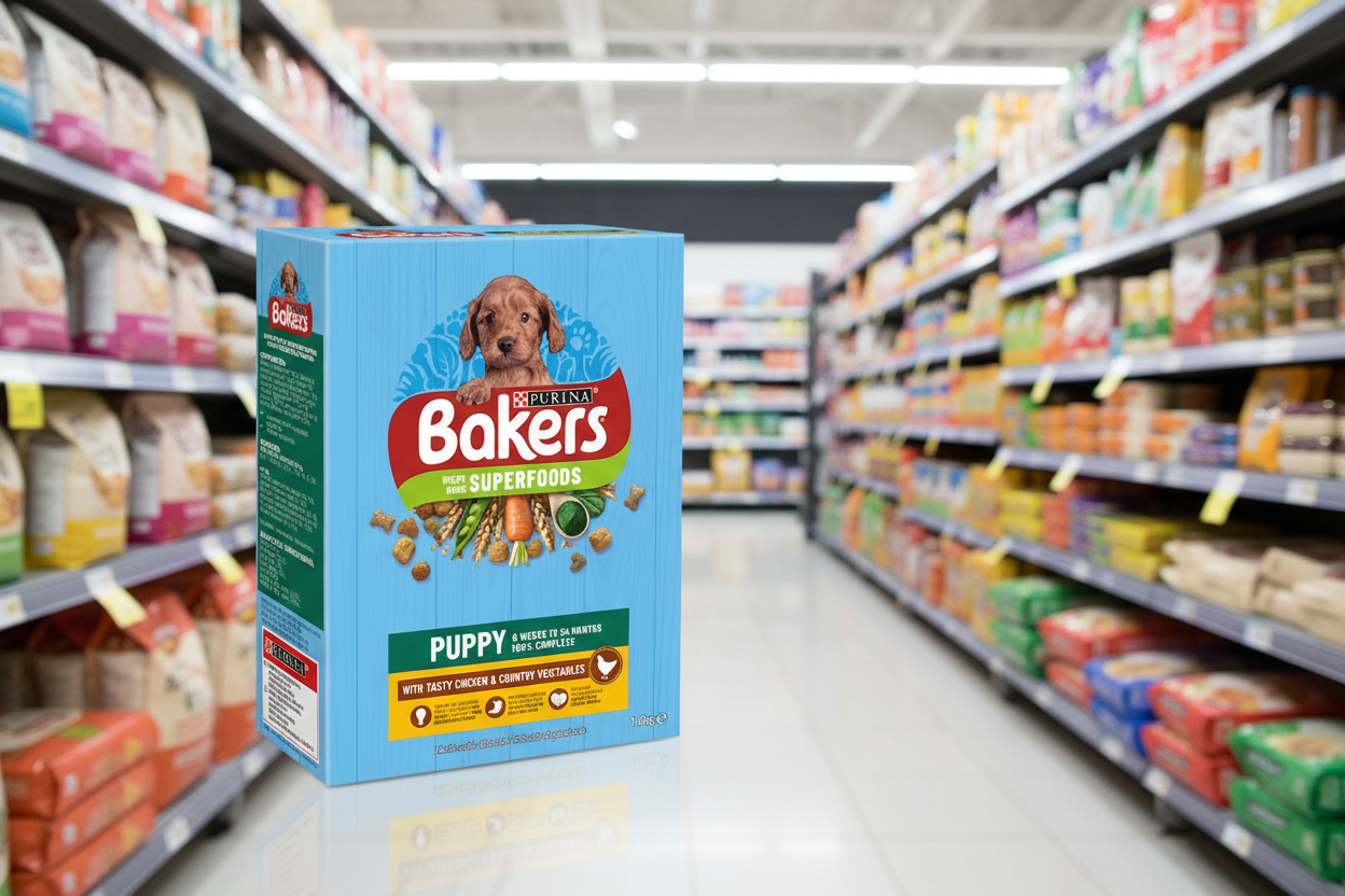 5 X Purina Bakers Puppy Chicken Rice & Veg & Wholgrain 1.1Kg