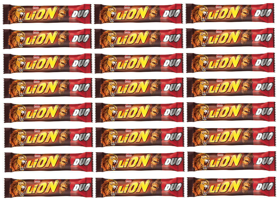 28 x Lion Milk Chocolate Duo Bar 60G