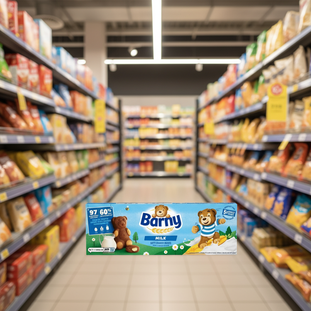 7 x Barny Milk Kids Sponge Bear 5 Packs 125Gm