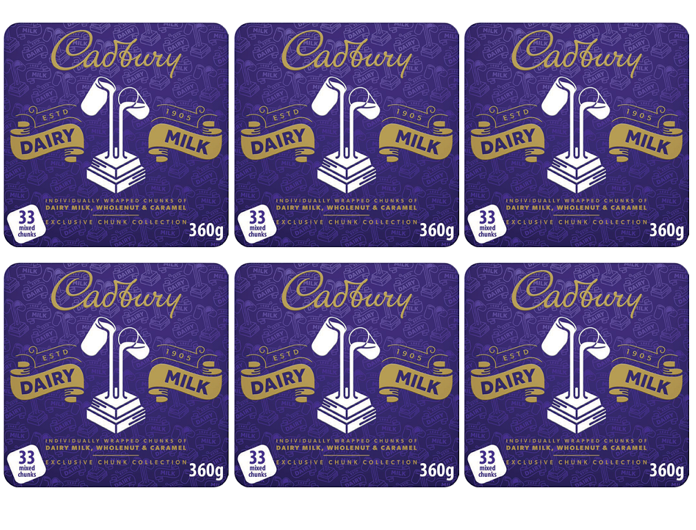 6 x Cadbury Mixed Chunks Tin - 360GM