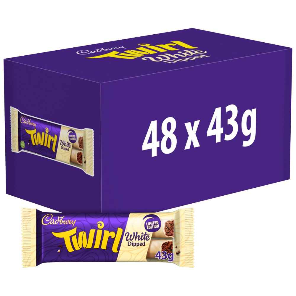 48 x Cadbury Twirl White Dipped Bar - 43GM