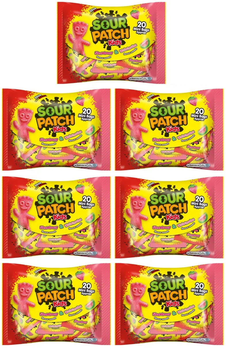 7 X Sour Patch Kids Extreme Strawberries/Watermelon - 350Gm