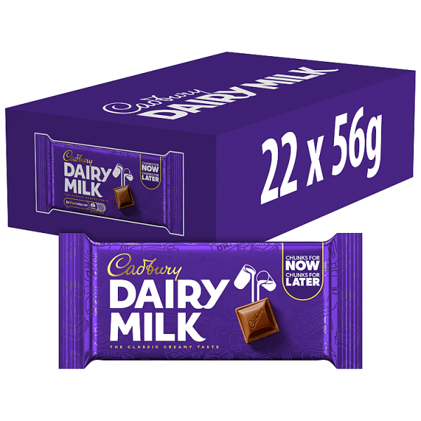 22 X Cadbury Dairy Milk Grab Bar - 56Gm