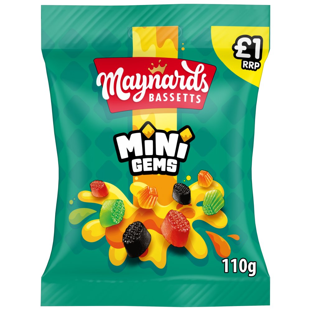 10 X Maynard Bassetts Mini Gem Bag - 110Gm