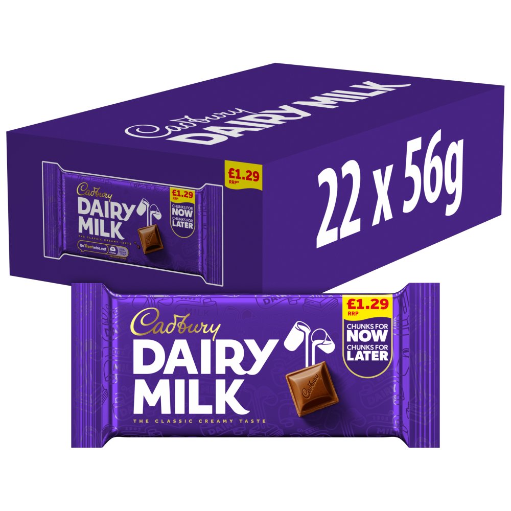 22 X Cadbury Dairy Milk Chocolate Grab Bar - 56Gm