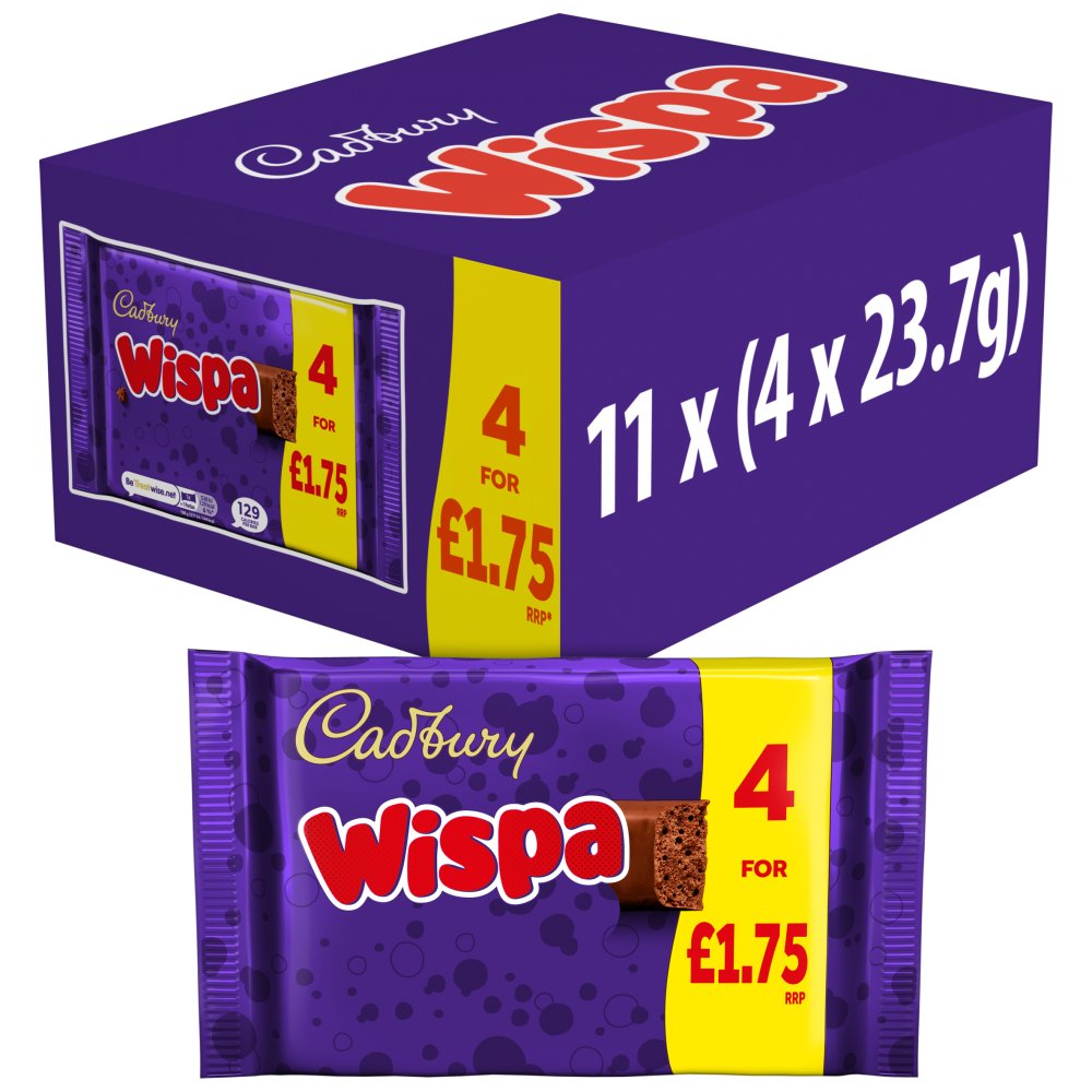 11 X Cadbury Wispa 4Pk - 94.8Gm