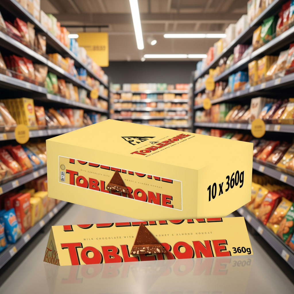 10 x Toblerone Milk Chocolate With Honey & Almond Nougat 360G