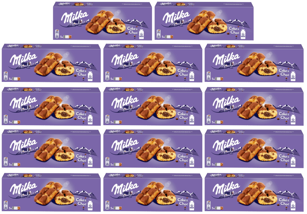 14 x Milka Choc Chip Cake Bars 5 Pack - 175GM