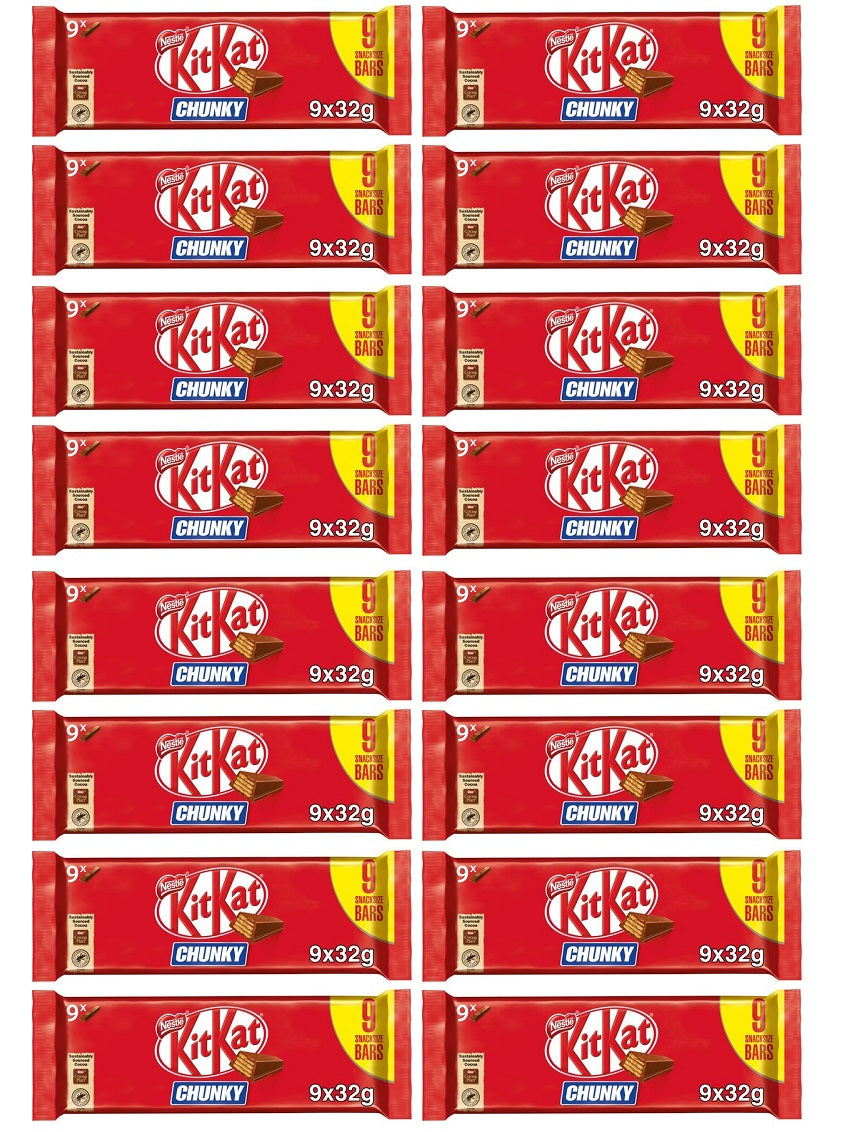16 x Kitkat Chunky Snacksize Bars 9 X 32G (288G)