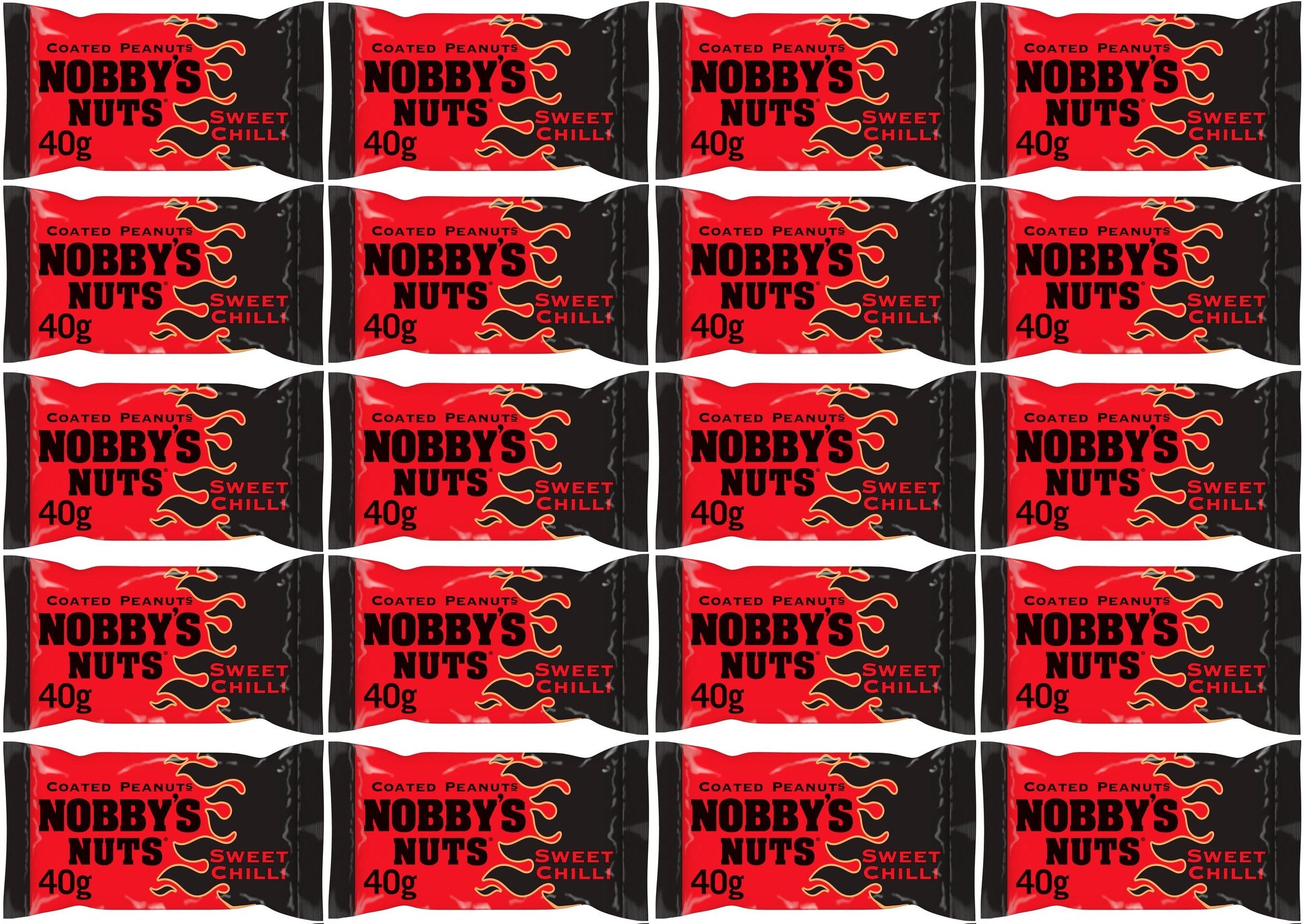 20 x Nobby's Nuts Sweet Chilli Flavour Coated Peanuts 40G