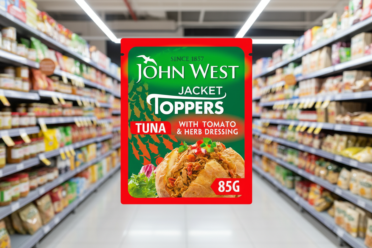 20 x John West Jacket Toppers Tuna With An Oven Dried Tomato & Herb Dressing 85G