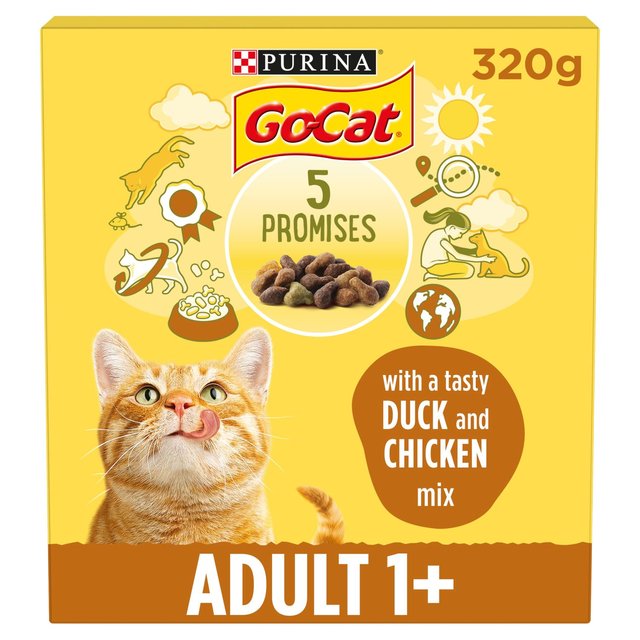6 x Go-Cat® With Chicken And Turkey Mix With Vegetables Dry Cat Food 320G