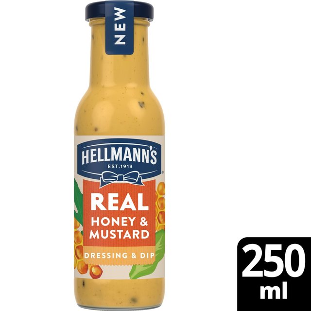 6 x Hellmann's Salad Dressing & Dip Real Honey & Mustard 250 Ml